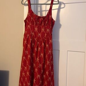 Crystal Doll Red Bow Midi Dress